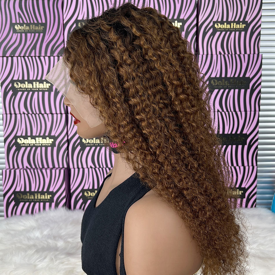 Medium Auburn Deep Curly Lace Front Wig